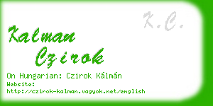 kalman czirok business card
